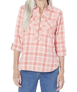 Camisa para mujer Tommy Hilfiger a cuadros manga larga con cremallera y lengüeta enrollable. - Imagen 1 de 3