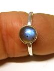 Handmade 925 Sterling Silver 6 mm Labradorite Stone Plain Band Ring Size H to Z1