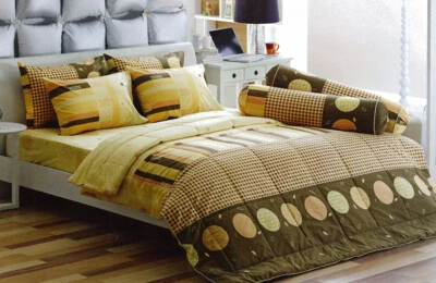 Sábana bajera estampada ajustada con 2 fundas de almohada TULIPÁN 100 % algodón rico en reina  Foto 1 de 2