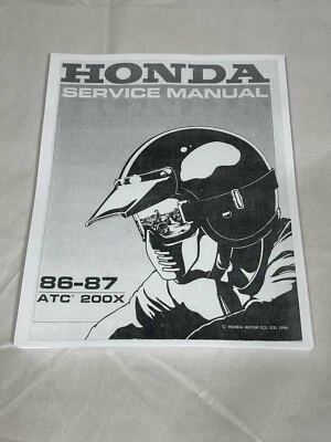 3 hole Official Factory Service Shop Manual Repair 86 87 Honda ATC200X ATC 200X - Image 1 of 3