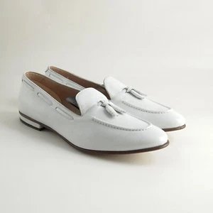 Francesco Russo R2M002 Loafers White Leather Tasseled Womens EU 40 US 10 - Picture 1 of 10