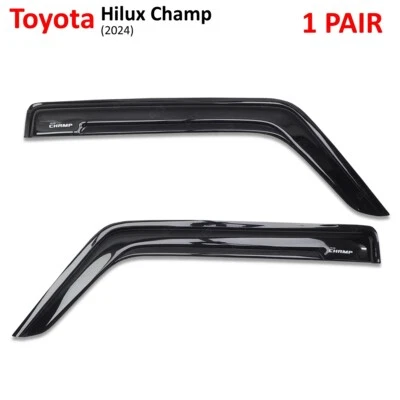 Black Visor Weather Guard Fits Toyota Hilux Champ Truck Pick Up 2024 - 2025 Foto 1 de 4
