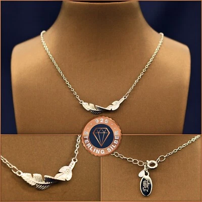 Feder-Halskette mit Anhänger, 925 Sterling-Silber im Etui, Weihnachtsgeschenk - Bild 1 von 4