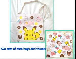 JAPAN LIMITED! Mr. Donuts × Pokemon tote bag ✖️Hand Towel collaboration 2set、 - Picture 1 of 11
