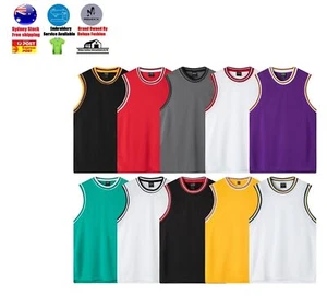 1 2 3 5 PACK MEN'S TANK SPORTS GYM TOP MUSCLE WORKOUT BASKETBALL SINGLET VEST - Picture 1 of 52