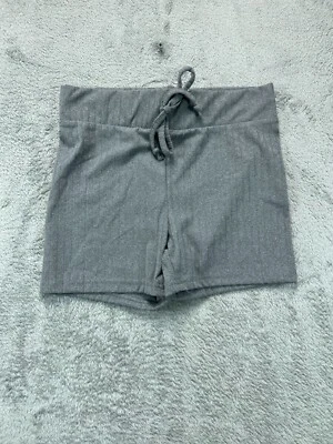 Novo com etiquetas Rue21 Hot Booty Shorts Junior Pequeno Cinza Malha com nervuras Puxador - Imagem 1 de 4