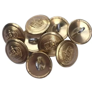 WW1 IMPERIALE TEDESCO PRUSSIANO CORONA UFFICIALE abbigliamento BOTTONE ORO 21MM 12PZS - Foto 1 di 4