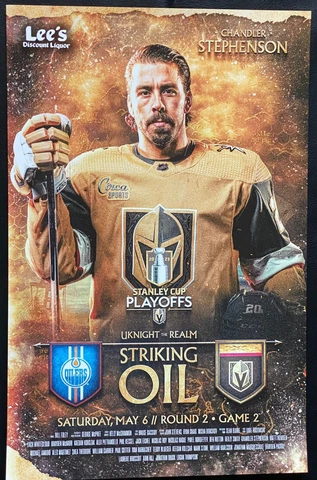 2023 VEGAS GOLDEN KNIGHTS PLAYOFF POSTER R2 GAME 2 VS EDMONTON OILERS *NEW* Cover