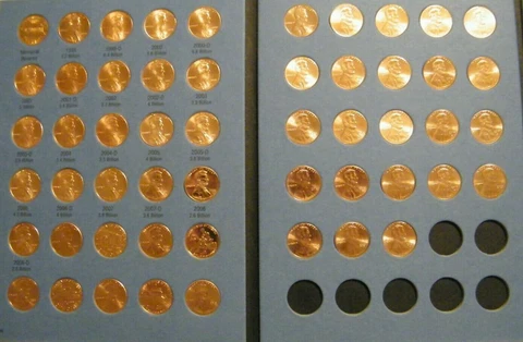 Lincoln Cent Penny Set 1999-2023 PD Collection 56 Coins Choice BU Whitman Folder Cover