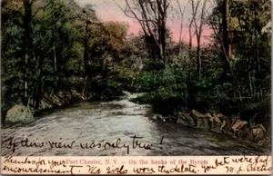 Postal UDB On the Banks of the BYRAM RIVER Port Chester, Nueva York NY c1907 - Imagen 1 de 2