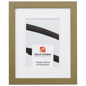 Craig Frames Confetti, .875" Wide Modern Olive Picture Frame With a Mat - Picture 1 of 7