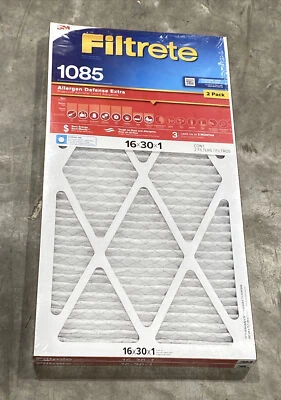 Qty12, 3M Filtrete 1085 Allergen Defense Extra 16x30x1 Electrostatic Air Filter - Image 1 of 4