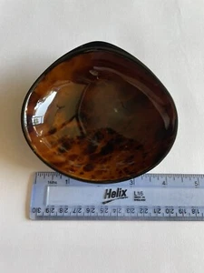 VTG Nancy Calhoun Lacquerware Faux Tortoise Shell Dish Seashell Shaped - Picture 1 of 4