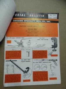 Chicago Specialty Mfg Co. 1949 Catalogo Attrezzi Idraulici Vintage Originale - Foto 1 di 5
