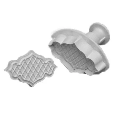 CREATIVE EMBOSSING PLAQUE PLUNGER CUTTER TRELLIS LATTICE QUILTED CAKE FONDANT - Image 1 of 4