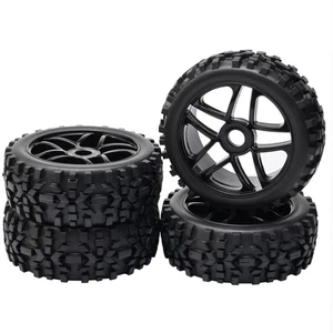 1/8 Scale Durable Black RC Wheels & Tires - Easy Installation for Rock Crawlers - Picture 1 of 11