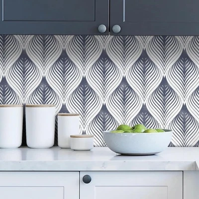 Papel Pintado MelunMer Moderno Pelar y Pegar Papel de Contacto Boho para Gabinete Raya G Foto 1 de 4