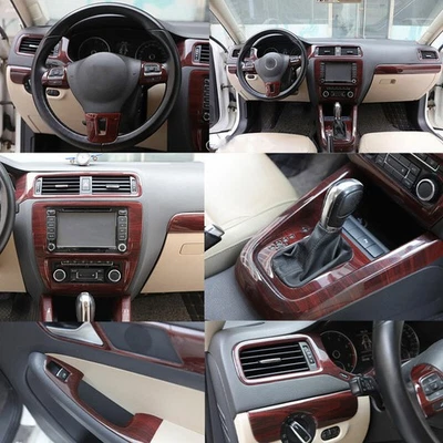 For VW Jetta MK6 2012-2014 Red Wood Grain Car Interior Moulding Decor Cover Kit - Изображение 1 из 4