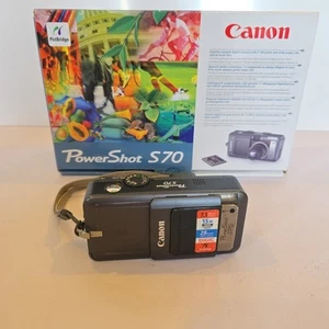 Canon PowerShot S70 7.1MP Compact Digital Camera Black Boxed Fully Working - Picture 1 of 10