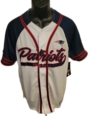 Camiseta de béisbol NFL Ultra Game New England Patriots para hombre con botones mediana Foto 1 de 4