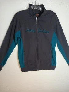 Harley Davidson Mens Medium Front Zip Jacket Embroidery Pockets Smokey Mountain  - Picture 1 of 5