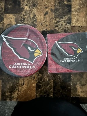 Suministros de fiesta de fútbol americano de la NFL de Arizona Cardinals incluye platos y servilletas ¡NUEVO! Foto 1 de 4