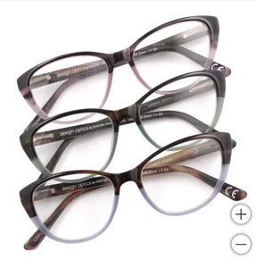 Design Optics by Foster Grant Leyna Cat Eye Plastic Reading Glasses, 3-Pk +1.75 - Picture 1 of 3