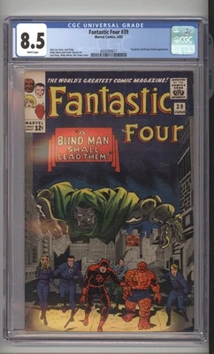 Fantastic Four 39 CGC 8.5 Daredevil & Doctor Doom App 1965 - Image 1 of 3