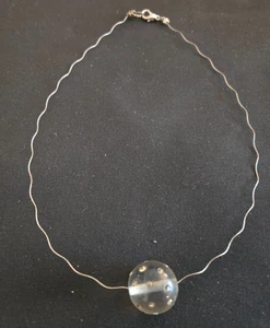 Vintage CLEAR Lucite Plastic ORYSTAL Ball Bead Choker Necklace SHIPPING FREE - Picture 1 of 3