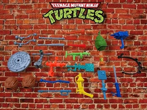 Lote de accesorios de figuras de tortugas ninja adolescentes mutantes Playmates de colección de los años 90 B - Imagen 1 de 11