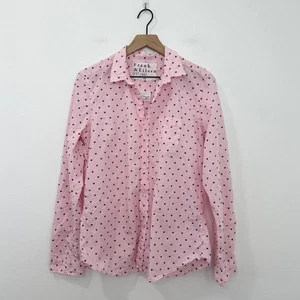 Frank & Eileen BARRY Pink Stripe with Navy Hearts Signature Crinkle size XL - Picture 1 of 7
