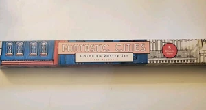 Fantastic Cities Coloring Poster Set By Steve McDonald 5 Cities Frameable Gift - Picture 1 of 4