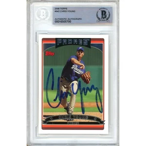 2006 Topps #542 Chris Young Signed Card Auto Beckett Slabbed San Diego Padres - Picture 1 of 6