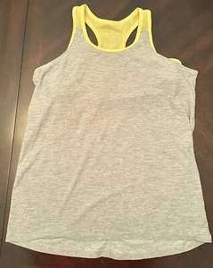 EUC Girl's Old Navy Active Gray/Yellow Tank w/built in Sports Bra Size XXL (16) - Picture 1 of 1