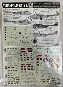 NEW Vtg Model Decal No. 100 Vampires Canuck Harrier Airplane 1/72 Scale (ACJ3) - Picture 1 of 4