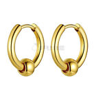 20mm Gold Stainless Steel Huggie Hoop Earrings With 6mm Balls