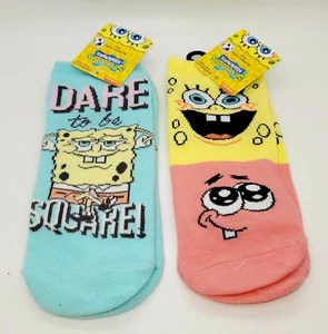 BRAND NEW Lot Of 2 SpongeBob SquarePants Women's No-Show Socks Fits Shoe Sz 4-10 - Picture 1 of 4