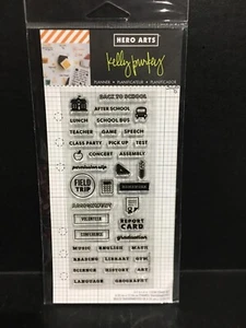 Hero Arts School Planner Clear Stamp Set CL916 Kelly Purkey 2.5” X 6” New - Picture 1 of 3