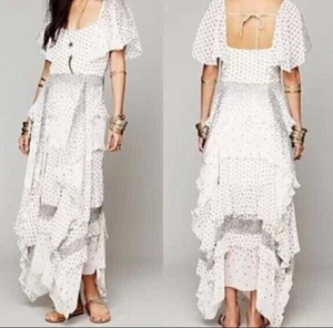 Free People Paqueta Island Maxi Dress 6 Ivory Rare Ethereal Fairy Romantic - Picture 1 of 20