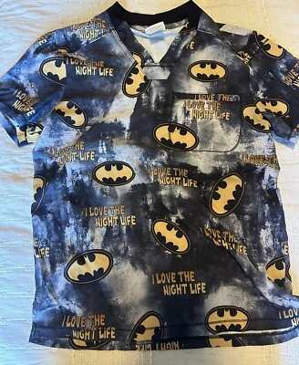 Batman Cherokee Scrubs XS Men’s Tooniforms V-Neck Top TF730 DMKL - Image 1 of 3