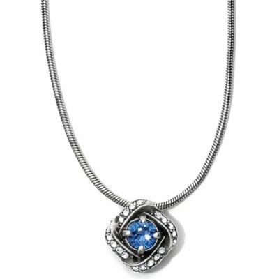 NWT Brighton ETERNITY KNOT Blue Clear Swarovski Crystals Petite Necklace MSRP$56 - Image 1 of 4