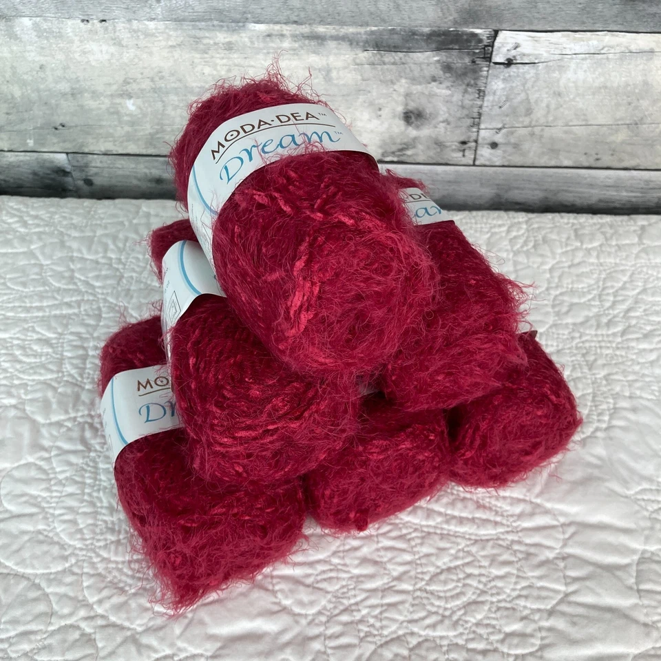 Moda Dea Dream "Raspberry" Discontinued & HTF Yarn -- 6 Skeins - Image 1 of 4