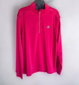 New! Men’s Nike Golf Pullover Large Red Dri-fit 1/4 Zip Long Sleeve Heron Glen - Picture 1 of 11