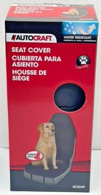 Autocraft Front Seat Cover for Dog Pets, Water Resistant, Airbag Safe, Black