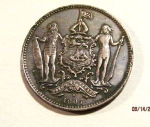 Moneda de 1 centavo británica de Borneo del Norte 1907-H Heaton Mint - Imagen 1 de 5