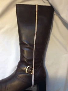 Brown Leather Tall Boots Size 9 Medium Great Condition In Original Box - Picture 1 of 11