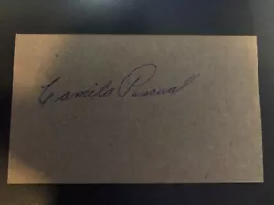 Minnesota Twins / Washington Senators CAMILO PASCUAL signed cardboard index card - Picture 1 of 1
