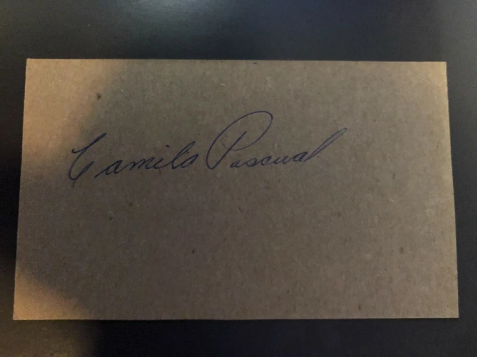 Minnesota Twins / Washington Senators CAMILO PASCUAL signed cardboard index card - Image 1 of 1