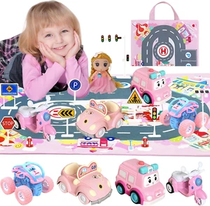 Toddler Girls Brithday Gifts Sets, Pink Car Toy For Girls Age 2-4 With Storage 2 - Picture 1 of 11