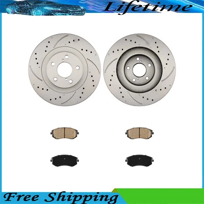 Front Brake Rotors + Brake Pads For Subaru Impreza Legacy Forester Saab 9-2x - Изображение 1 из 4